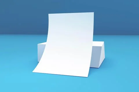 Mockup A4 brochure on a stack of office papers. 3d illustration of the document Stock Illustration