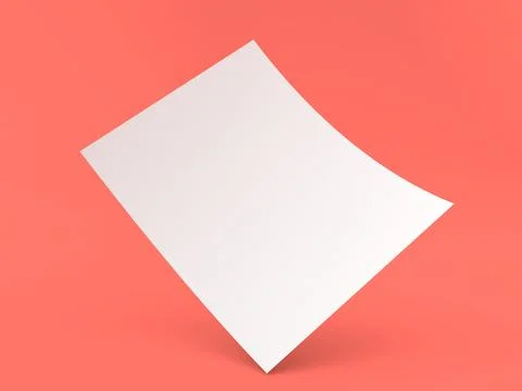 Mockup of A4 paper sheet on red background. Stock Illustration