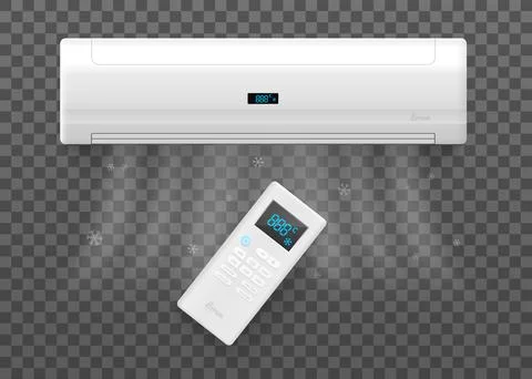 Mockup air conditioner split system realistic vector illustration isolated. Stock Illustration