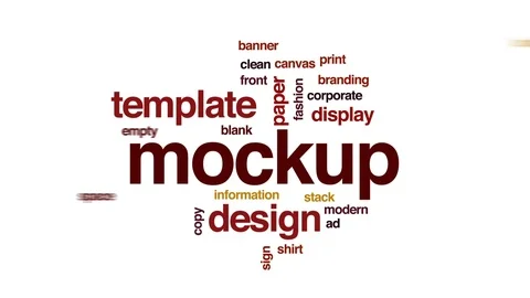 Mockup animated word cloud, text design animation. Stock Footage 81737136