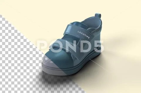 Mockup of baby shoe on set, left side view PSD Template