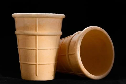 Mockup bakery close up empty ice cream waffle cup isolated Foto stock