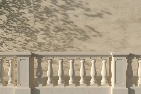 Mockup balcony building facade with shadow of background. Cosmetic podium 스톡 일러스트