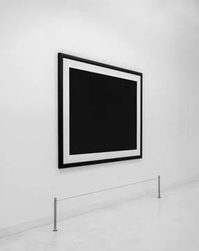Mockup black blank space in horizontal black wooden square frame with mount.. Stock Photos