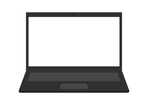 Mockup black laptop with empty space. Computer notebook with empty screen. Bl Illustrazione stock