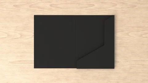 Mockup of blank black cardboard folder Stock Illustration