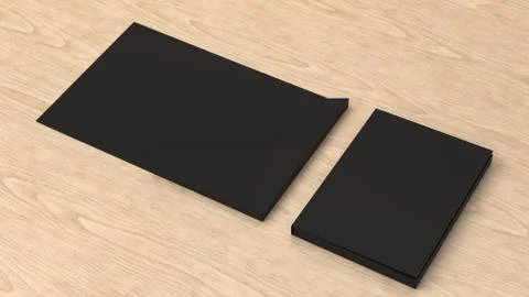 Mockup of blank black cardboard folder 스톡 일러스트