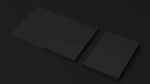 Mockup of blank black cardboard folder Stock Illustration
