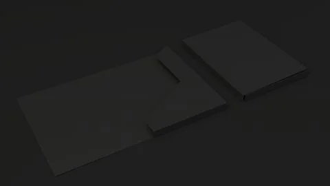 Mockup of blank black cardboard folder 스톡 일러스트