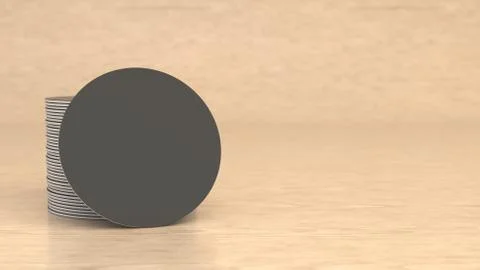 Mockup of blank black round beer coasters Stock Illustration
