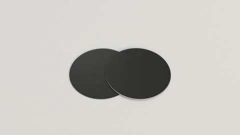 Mockup of blank black round beer coasters Stock Illustration