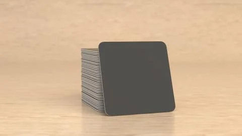 Mockup of blank black square beer coasters Illustrazione stock