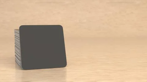 Mockup of blank black square beer coasters 库存插图