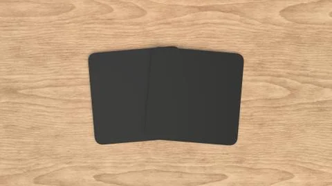 Mockup of blank black square beer coasters イラスト素材