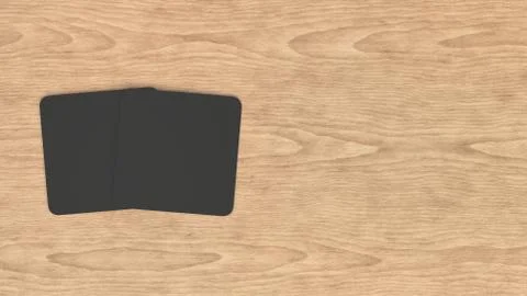 Mockup of blank black square beer coasters 库存插图