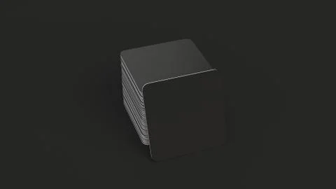 Mockup of blank black square beer coasters Stock Illustration