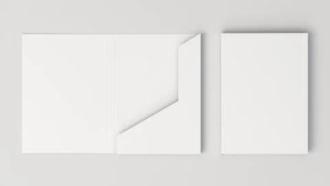 Mockup of blank white cardboard folder Illustrazione stock