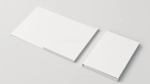 Mockup of blank white cardboard folder Stock Illustration