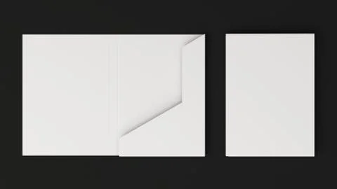 Mockup of blank white cardboard folder 스톡 일러스트