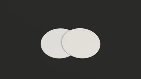 Mockup of blank white round beer coasters Stock Illustration