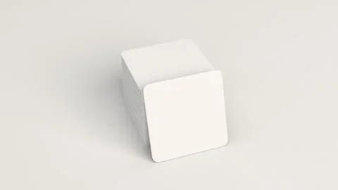 Mockup of blank white square beer coasters Stockillustratie