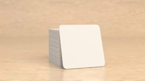 Mockup of blank white square beer coasters Stock Illustration