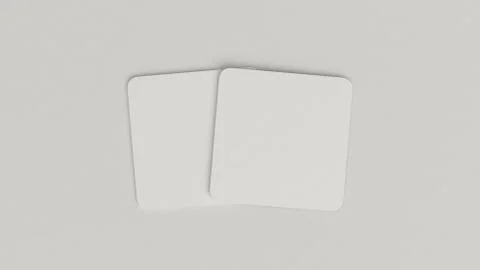 Mockup of blank white square beer coasters 库存插图