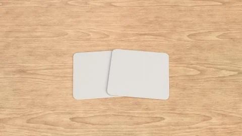 Mockup of blank white square beer coasters Stockillustratie