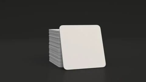 Mockup of blank white square beer coasters 스톡 일러스트