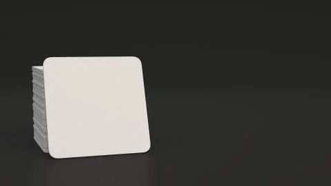 Mockup of blank white square beer coasters Stockillustratie