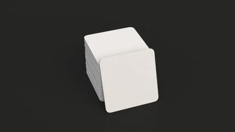 Mockup of blank white square beer coasters Stockillustratie