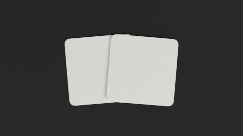 Mockup of blank white square beer coasters Stock Illustration