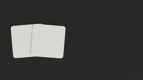 Mockup of blank white square beer coasters Illustrazione stock