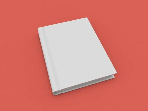 Mockup for book printing on red background. Stock Illustration