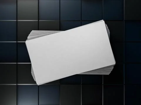 Mockup of business cards fan stack. 3D Stock Illustration
