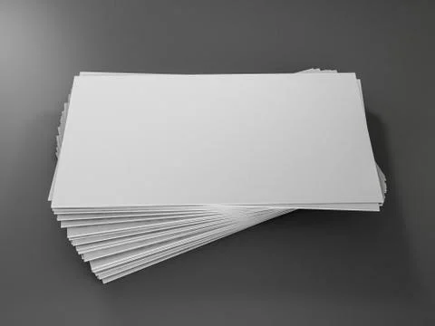 Mockup of business cards fan stack. 3D Stock Illustration
