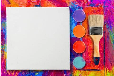 Mockup canvas display Stock Photos