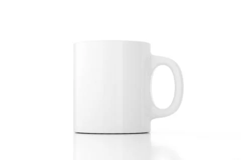 Mockup Ceramic Coffee Mug on White Background - 3D Illustration Render Stock Illustration