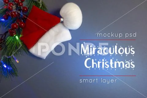 Mockup Christmas hat PSD Template
