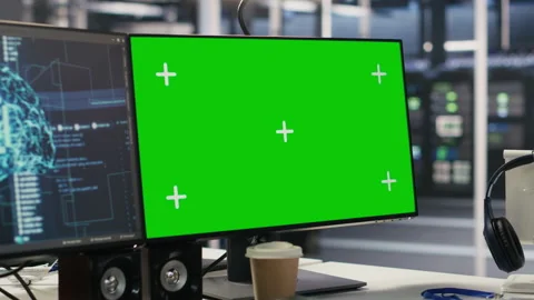 Mockup computer in high tech data center office used for AI 库存影片 309776252