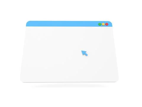 Mockup of computer internet browser on a white background. Illustrazione stock