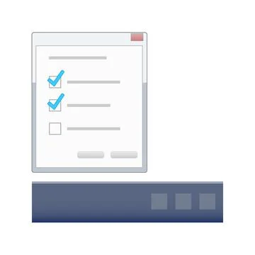 Mockup of computer program window isolated on white background Stock Illustration