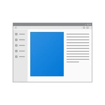 Mockup of computer program window isolated on white background イラスト素材