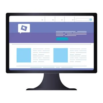 Mockup, concept website development in desktop computer Illustrazione stock