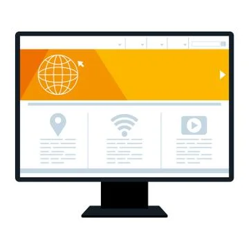 Mockup, concept website development on desktop computer 스톡 일러스트