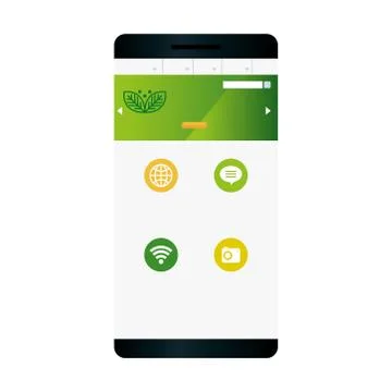 Mockup, concept website development, green company, on smartphone Illustrazione stock