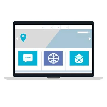 Mockup, concept website, development in laptop Illustrazione stock