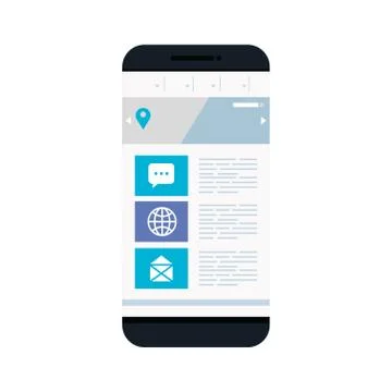 Mockup, concept website development on smartphone Stock Illustration