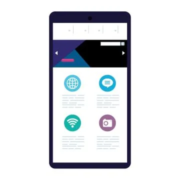 Mockup, concept website development in smartphone Stock Illustration