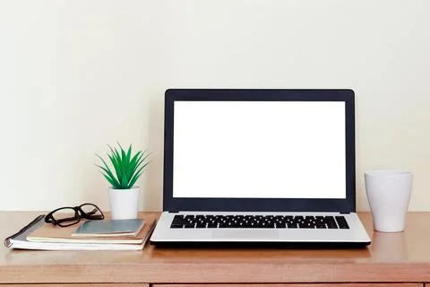 Mockup Copy Space Computer Notebook Laptop Concept , keyboards on laptop co.. Stock Photos